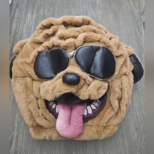 Brown Dog Plush Toy with Black Accents